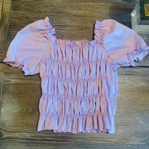 Boutique Charlotte Avery Gingham Smocked Top!